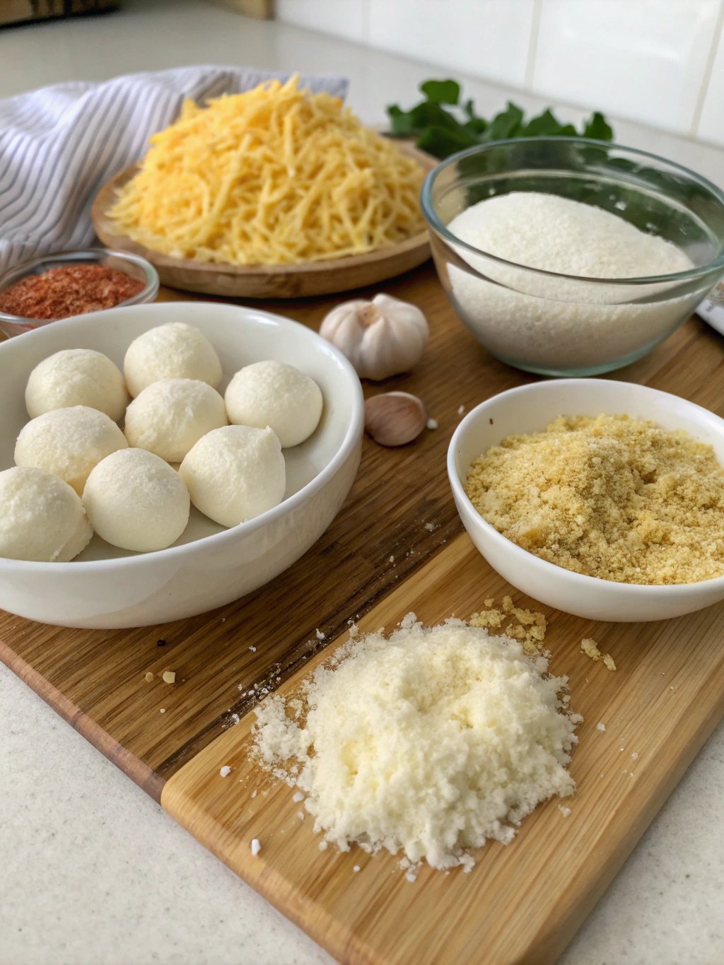Cheesy Parmesan Mozzarella Bites Ingredients