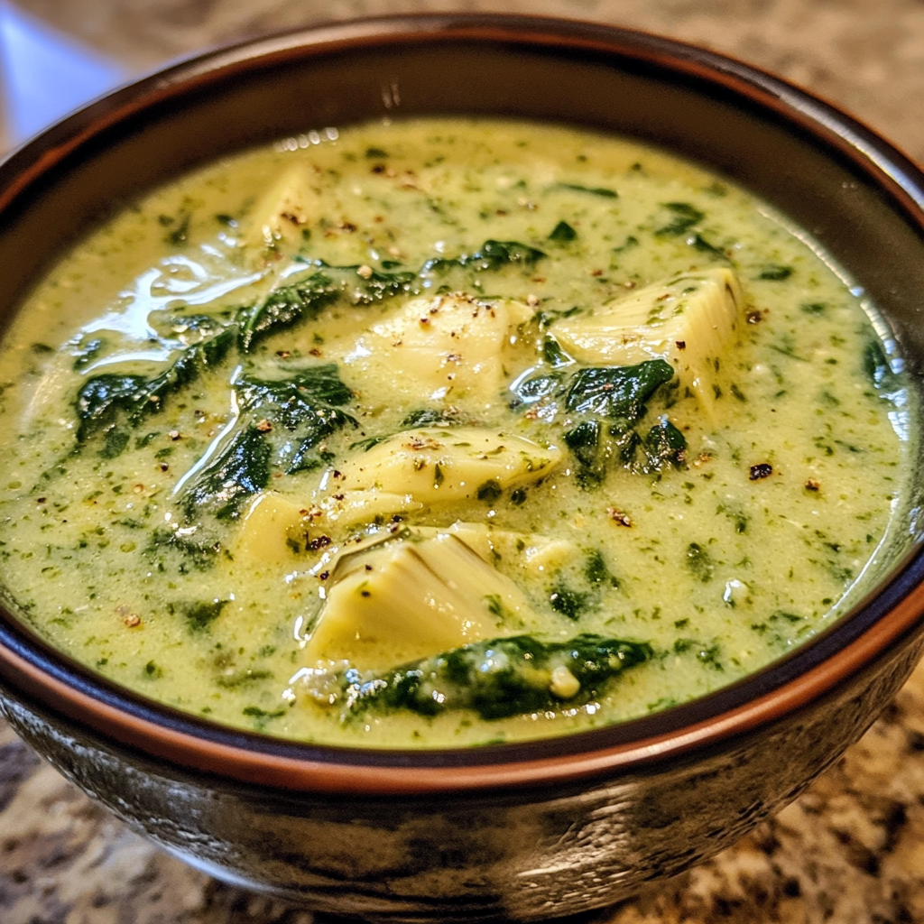 Creamy Keto Spinach & Artichoke Soup