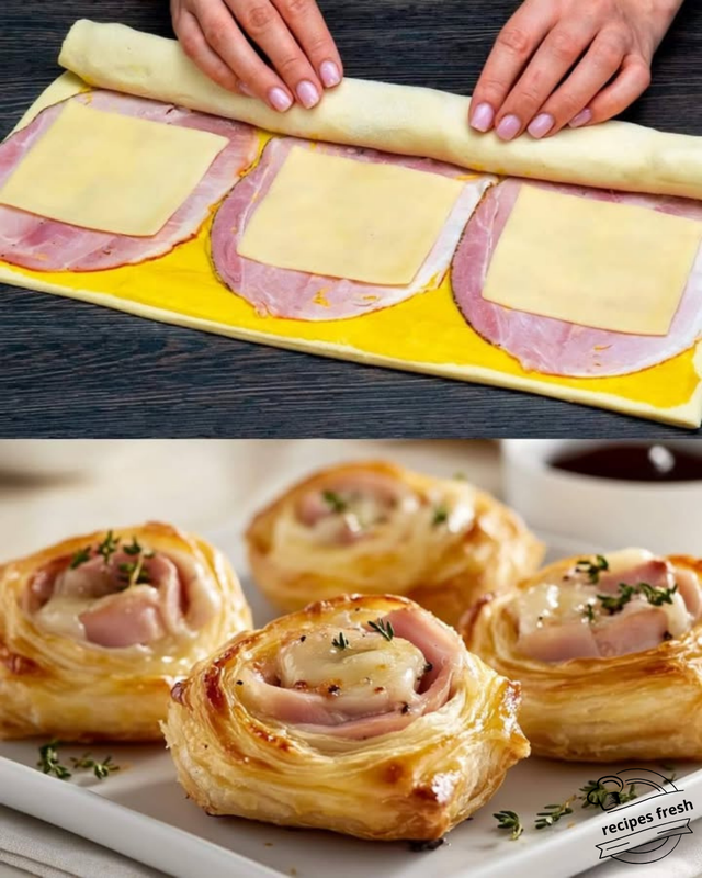 Delicious Ham and Cheese Puff Pastry Rolls Recipe
