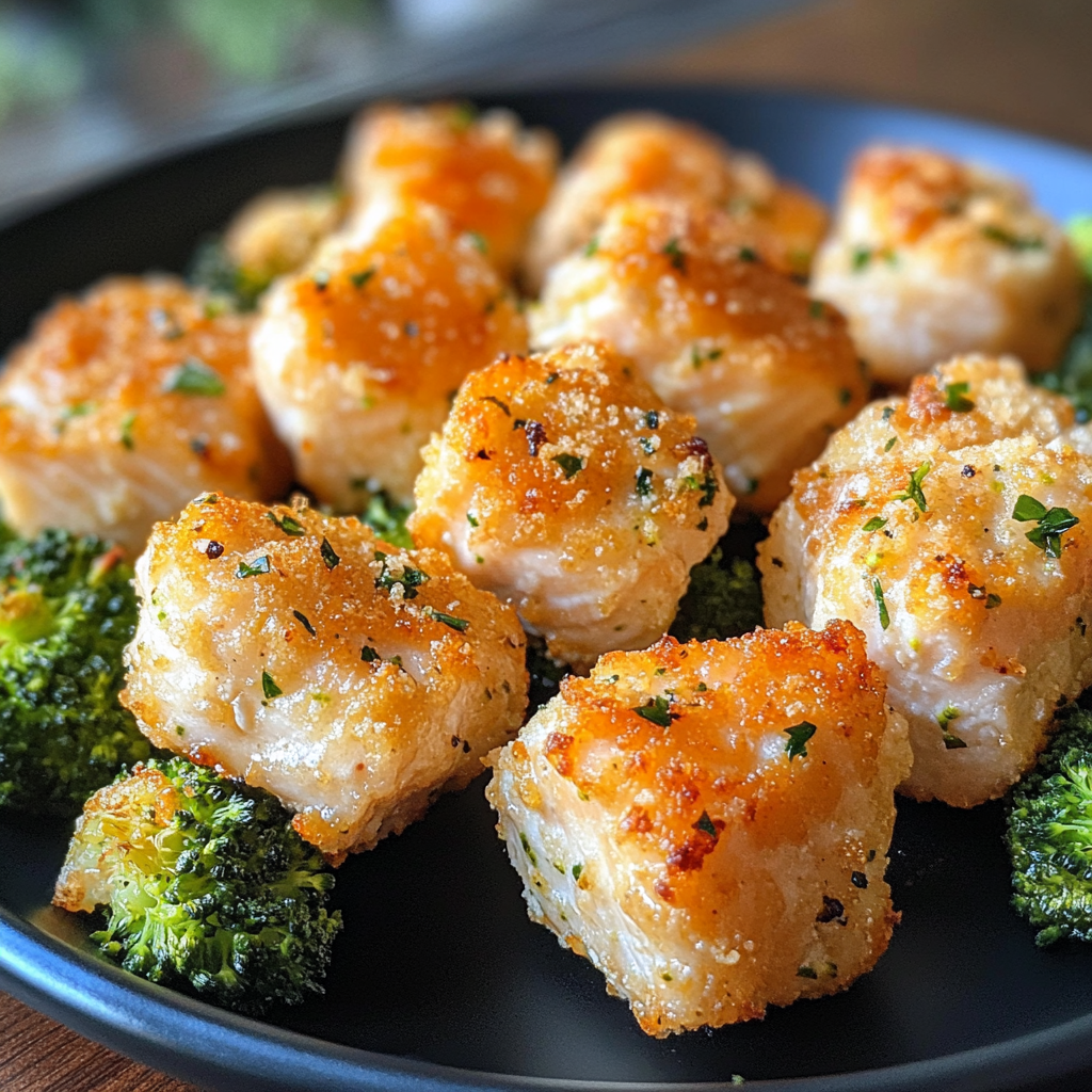 Keto Air Fryer Salmon & Broccoli Bites