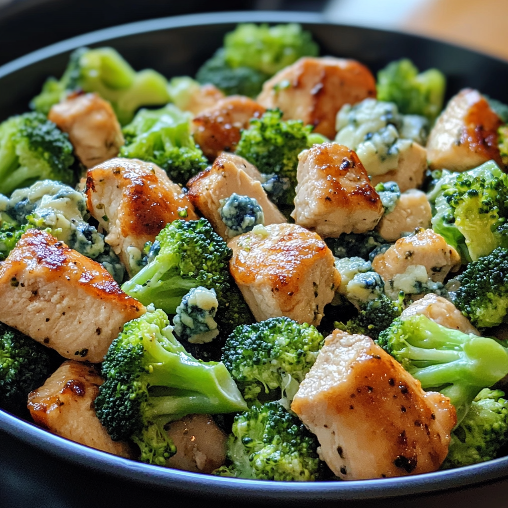 Keto Chicken & Broccoli Blue Cheese Salad