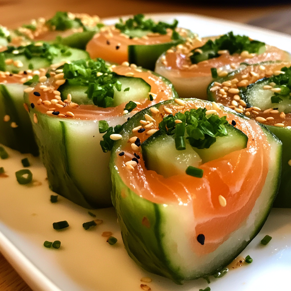 Low-Carb Smoked Salmon Cucumber Rolls