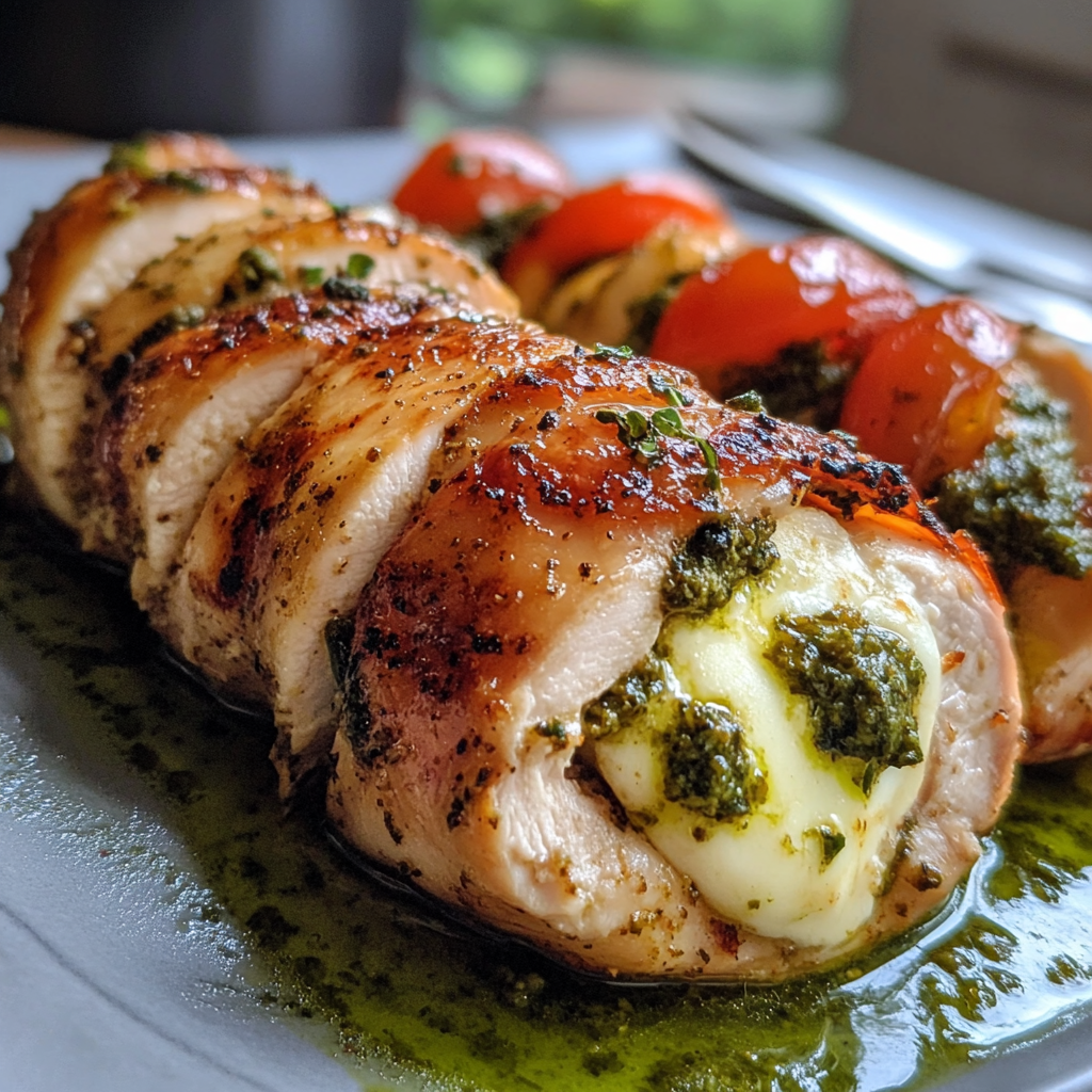 Stuffed Chicken with Mozzarella and Pesto