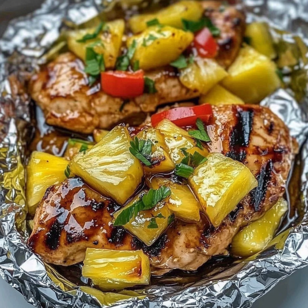 Teriyaki Chicken and Pineapple Foil Packets